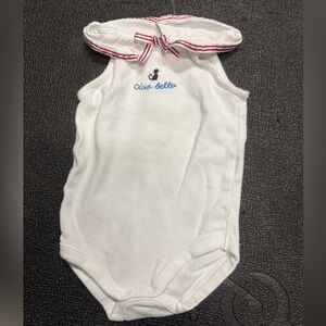 Gymboree White Bodysuit with Red Stripes